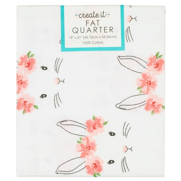 Create It 18"x21" 100% Cotton Rose Crown Precut Sewing & Craft Fabric, White 1 Piece