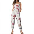 thumbnail image 6 of Christmas Snowflake Ornament Print Sleeveless Overalls, Women Relaxed Fit Holiday Bib Jumpsuit, 6 of 8