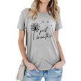 thumbnail image 1 of Blusa de manga corta Cuello redondo Letra impresa Moda Elegante Casual Blusa de manga corta Gris claro (fuente negra) XXL, 1 of 5