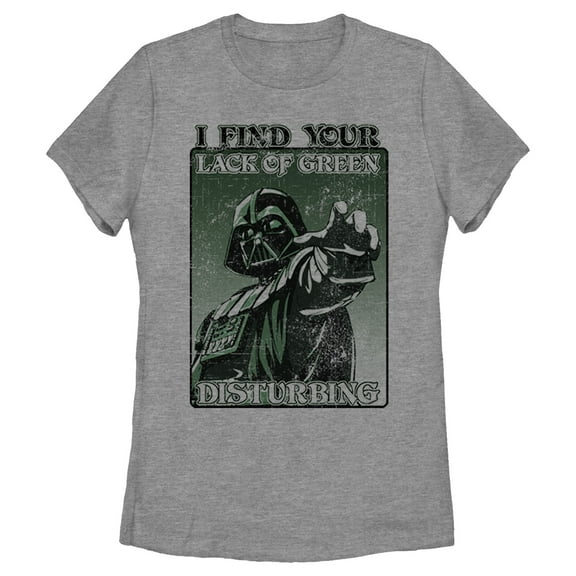 Women's Star Wars Darth Vader Lack of Green Disturbing  Graphic Tee Athletic Heather X Large