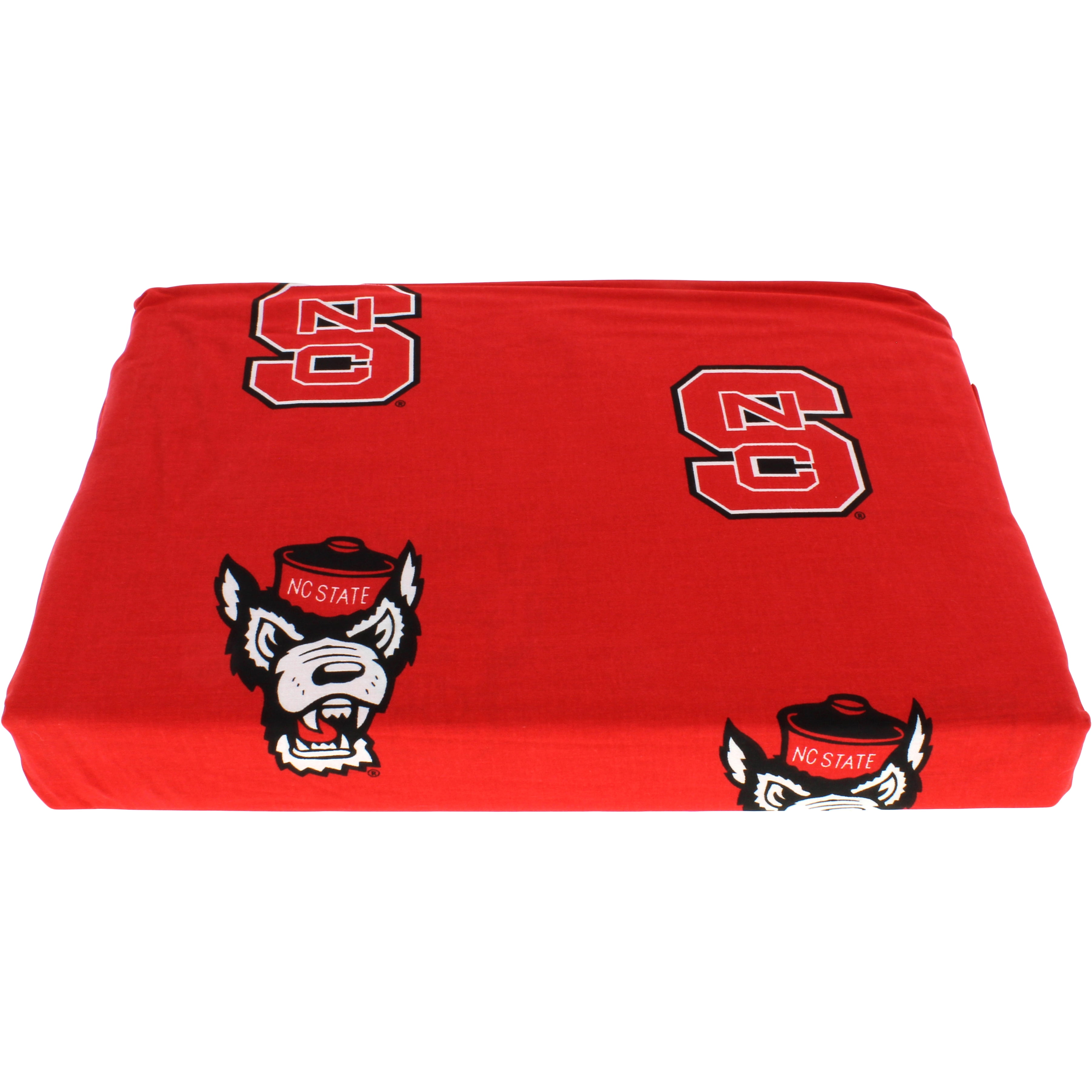 North Carolina State Wolfpack 100% cotton, 3 piece sheet set - flat sheet, fitted sheet, 1 pillow case, Twin XL, Team Colors