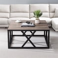 thumbnail image 4 of Evelyn&Zoe Jedrek 35" Wide Square Coffee Table, Blackened Bronze/Gray Oak, 4 of 11