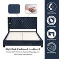thumbnail image 5 of Nathaniel Home, Queen Beds, Upholstered Platform Bed Frame, Low Profile Deep Button Tufting Bed Frames, with Diamond Nailhead Trim Wingback Headboard, Blue, 5 of 7