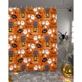 thumbnail image 2 of Happy Halloween Cute Pumpkin Shower Curtain Set ，Waterproof Fabric Shower Curtains Gray Cat Ghost Orange Broom Bat Shower Curtains for Bathroom,Bathroom Decor 36"x72", 2 of 6