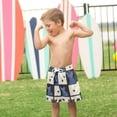 thumbnail image 4 of FORMRS Boys Swim Trunks Quick Dry Mesh Liner Boardshorts Sizes XS-XL, Black and Blue Cat, 4 of 7