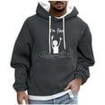 thumbnail image 2 of Dolkfu Sudadera de invierno para hombre con capucha, sudadera casual con estampado y bolsillo tipo canguro, camiseta de estilo callejero para hombre. M, 2 of 5