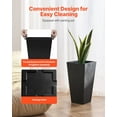 thumbnail image 2 of Set of 2 Tall Outdoor Planters 22 Inch, Large Black Planters for Indoor and Outdoor Plants, Front Porch Flower Tree Plant Pots with Modern Design, Built-In Drainage, Durable and Stylish Gardening, 2 of 10
