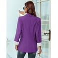 thumbnail image 4 of Blazer Genhoo para mujer, casual, con bolsillos, para oficina, color morado, XXL, 4 of 5