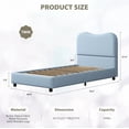 thumbnail image 2 of Senfot Twin Size Platform Bed Frame, Metal Frame Twin Bed Fame with Strong Wooden Slats,Sherpa Fabric Upholstered Bed Frame with Headboard, No Box Spring Needed,No Noise Free, Blue, 2 of 7