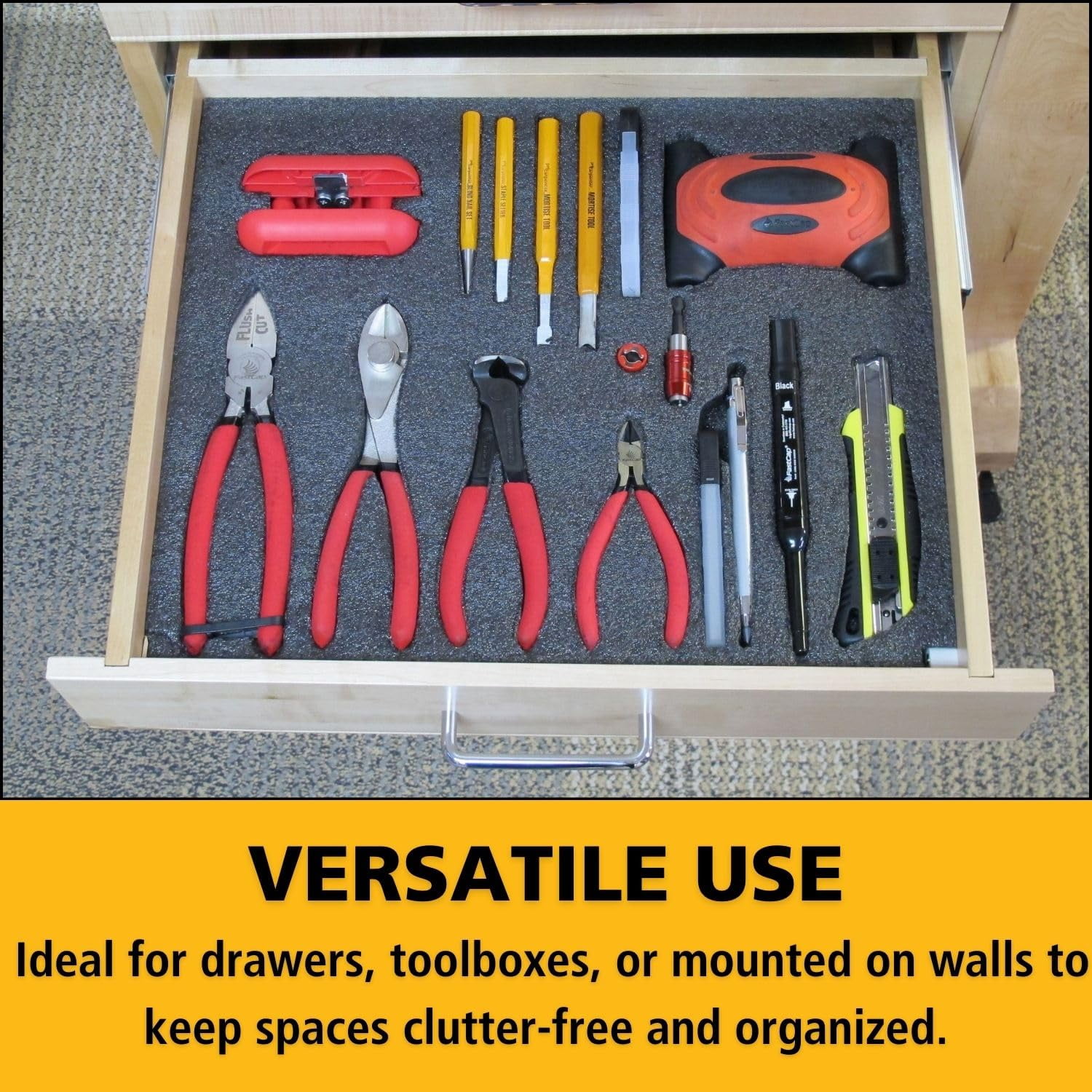 Foam Sheet for Tool Box Organizers and Storage - Perfect for Professional Contractors and Technicians - 20mm Thickness, 2' x 4' Sheet Size, Black