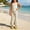 Beige, variant on Gamivast Girls 2 Piece Lounge Set Spaghetti Strap Tank Top And Flare Pants Striped Ribbed Matching Outfit Soft Summer Casual Sleepwear Daily Wear