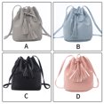 thumbnail image 4 of Bucket Bag Bolso de hombro de piel sintética para mujer, color sólido, con borlas, cordón, bandolera, rosa Scienceny  AP000970-04, 4 of 7