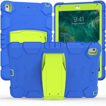 XYX Case for iPad 9.7 inch/iPad 6th/5th Gen/Air 2, Dual Layer Slim Heavy Shockproof Rugged Protective Cover Case with Kickstand (Blue Lime)