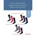 thumbnail image 2 of MeMoi Men's 3 Pair Pack Asymmetrical Cotton Blend Crew Socks - Mens - Male, 10-13, Brown-Purple, 2 of 7