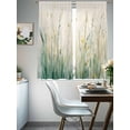 thumbnail image 4 of Spring Botanical Sheer Curtains 63 Inch Length 2 Panels Set, Modern Watercolor Green Leaf Plant Voile Window Treatment Rod Pocket Curtains Sheers Drapes for Bedroom/Living Room/Kitchen 52x"63"x2, 4 of 7