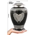 thumbnail image 2 of Dignity Angel Wings Urn - Loving Angel Wings Cremation Urn for Ashes - Handcrafted Angel Wings & Heart Adult Urn - Large Wings of Love Memorial Urn with Velvet Bag (Black), 2 of 4