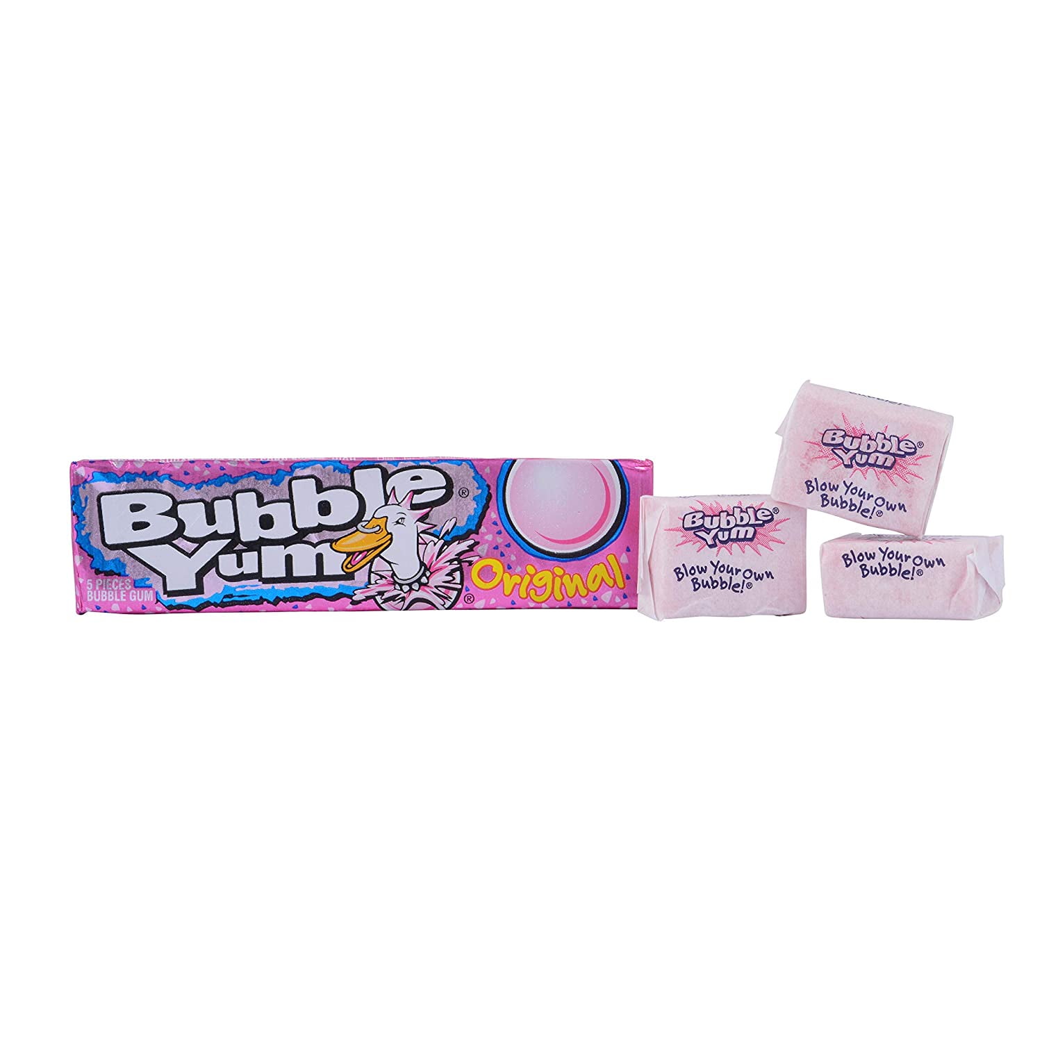 BUBBLE Bubble Gum (Original, 5-Piece Packages, Pack Of 36)