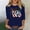Blue, variant on Lumosvexa Summer Womens Casual T-Shirt for Women Graphic Short Sleeved Shirt Tops Crew Neck T-Shirt Red Size XL
