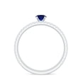 thumbnail image 3 of Rosec Jewels Certified Lab Grown Blue Sapphire Wedding Ring Set of 2 - AAAA Quality - Blue Sapphire Engagement Ring with Enhancer, 18K White Gold, US 9.50, 3 of 9