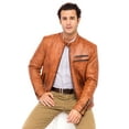thumbnail image 3 of Skylinewears Mens Biker Leather Jacket 100% Genuine Sheepskin Jackt on Sale Camel Size L, 3 of 6