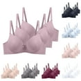 thumbnail image 2 of gakvbuo Full Coverage Bras for Women Steel Ring Support Bra Women's Solid Color Maternity Sleeping Underwear WIth Underwear Women Daily Bra, 2 of 3