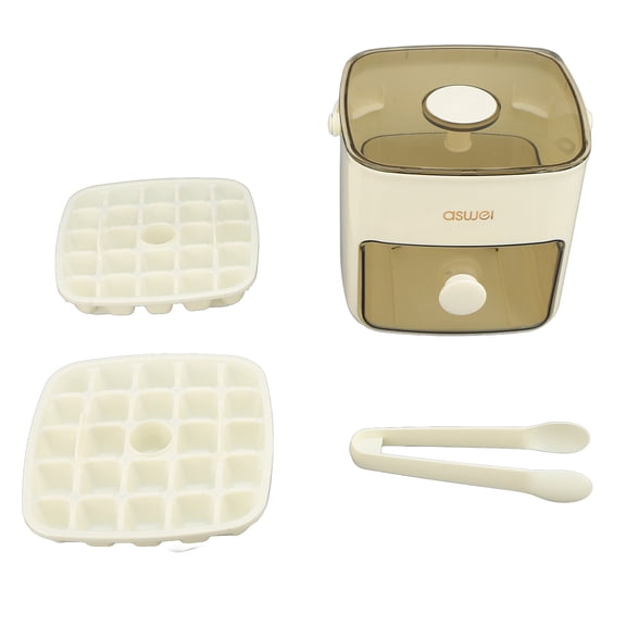 Press Ice Cube Tray with Lid, One-Button Release Ice Mold & Storage Bin