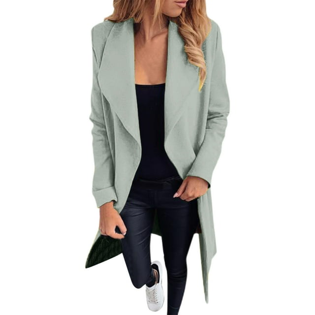 Women Workoffice Suit Solid Color Blazer Pockets Professional Overcoat Button Down Fitted Outwear V Neck Cardigan Single Breasted Fashion Jacket