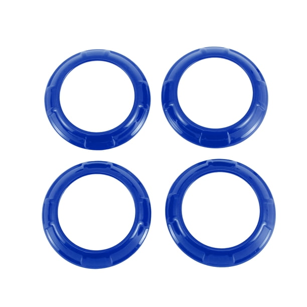 Anillos de decoración del tablero de ventilación de AC Unique Bargains 4 Pcs para Jeep Wrangler JK JKU 2011-2017 Anillo de cubierta de ventilación de aire acondicionado ABS Azul