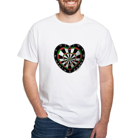 CafePress - Dart Love White T Shirt - Men's Classic Cotton T-Shirts