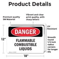 thumbnail image 2 of (2 Pack) Flammable Combustible Liquids OSHA Danger Sign 18 Inch X 12 Inch Vinyl Label Decal Sticker Weather Resistant, UV Protected for Workplace, Business, and Construction Site, Made, 2 of 7