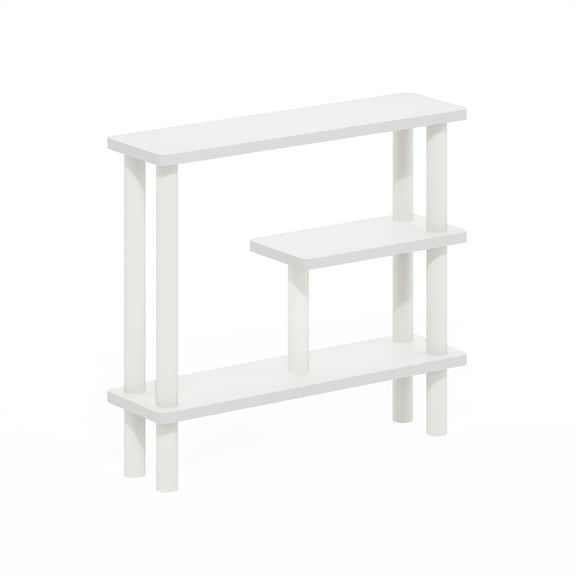 Furinno Turn-N-Tube Slim Space Saving Storage Rack, White/White