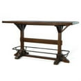 thumbnail image 2 of Flint Pub Bar Table- Black Metal Foot Rail- 78 Inch- Dark Brown Wood, 2 of 13