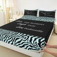 thumbnail image 3 of jejeloiu Inspirational Quote Theme Bed Sheets,Wild Zebra Stripes King Sheets,Blue Black Sheet Set For Girls Boys,Microfiber Bedroom Decor,4 Pieces, 3 of 7