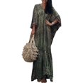 thumbnail image 1 of Robe de Plage à Imprimé pour Femmes à Manches Courtes, Grande Taille, Couvre-Maillot, 1 of 5