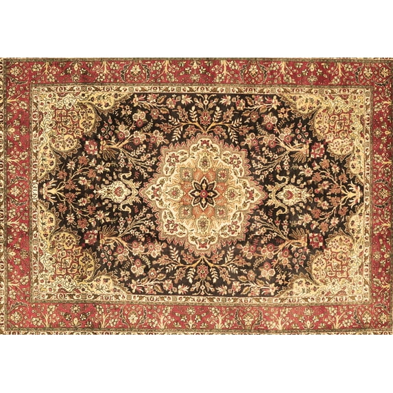 Ahgly Company Indoor Rectangle Medallion Brown Traditional Area Rugs, 2' x 3'