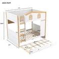 thumbnail image 4 of Harper & Bright Designs Full Over Full House Bunk Bed with Storage Shelves, Solid Wood Full Size Princess Castle Bunk Bed with Trundle for Boys and Girls, White+Natural, 4 of 11