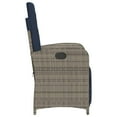 thumbnail image 5 of vidaXL Reclining Patio Chairs 2 pcs with Footrest Gray Poly Rattan, 5 of 11