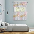 thumbnail image 6 of Abstract Street Art Kitchen Curtains Valances and Tiers Set of 3 Vintage Pink Gold Soft Wash Tier Curtains and Valance with Rod Pocket for Small Windows, 27.5"x36", 6 of 9