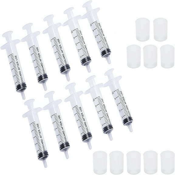XIRQI 10 Packs 5ml Reusable Plastic Syringe with 10 Extraction Adapters for Perfumes Transfer to Empty Bottles
