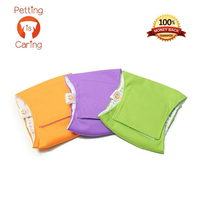 Male Dog Wraps Washable& Reusable by PETTING IS CARING - Belly Band Diapers Materials Durable Machine Washable Simple Solution for Pets Incontinence Long Travels - 3 Pack