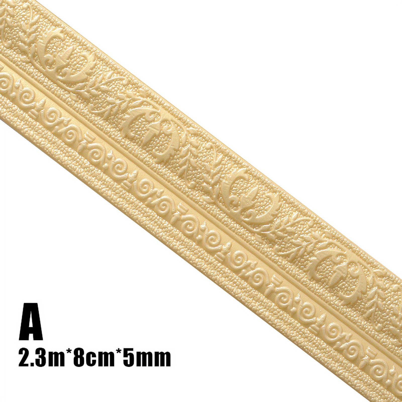 3D Pattern Wall Trim Line Skirting Border Waterproof Self-Adhesive Strip 2.3M