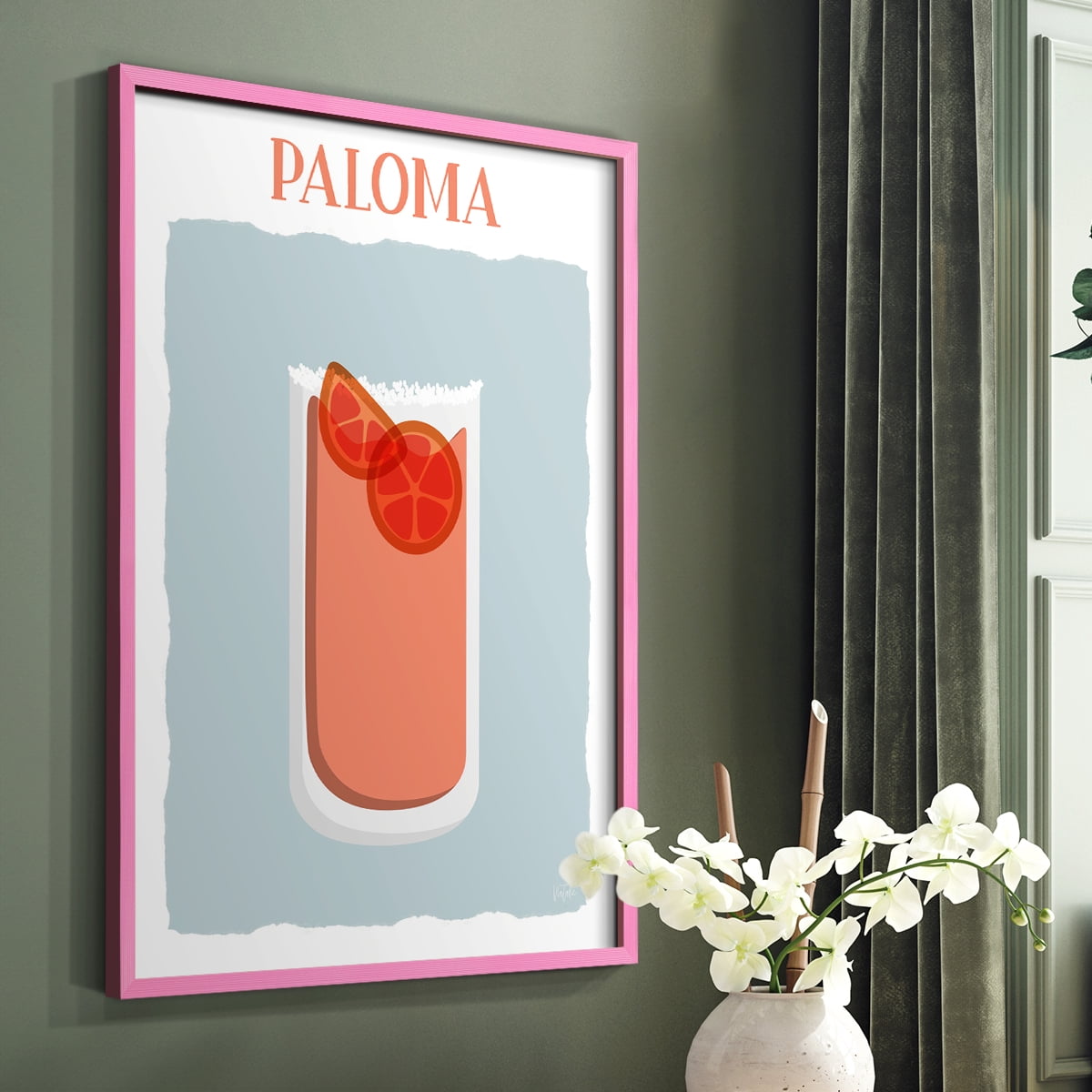 Paloma in Pink Solid Wood 8 x 10 Framed Print