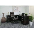 thumbnail image 3 of Boss Office Products Double Plush Leather High Back Executive Chair with Casters, Brown, 3 of 7