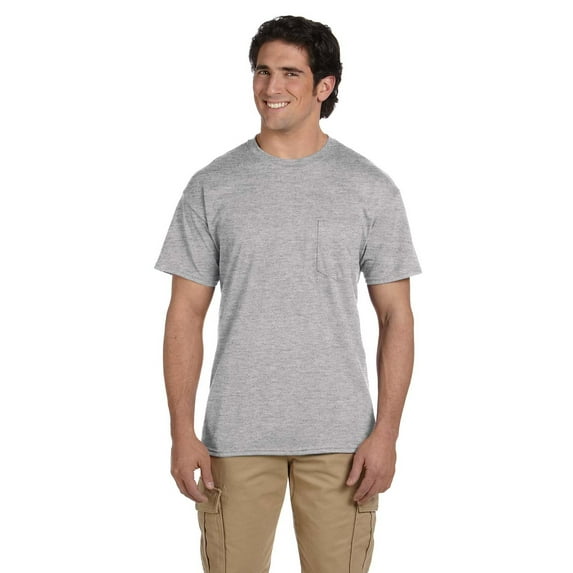 The Gildan Adult DryBlend 56 oz, 50/50 Pocket T-Shirt - SPORT GREY - 3XL