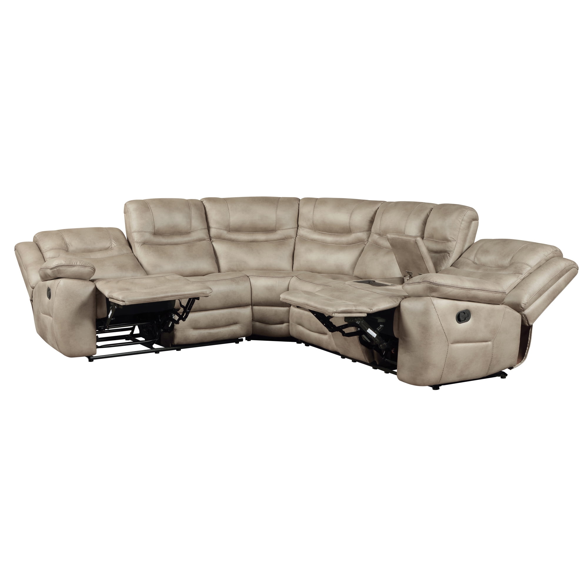 Steve Silver Shelton 3PC Manual Reclining Sectional, Mottled Camel
