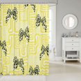 thumbnail image 2 of Manfei Leopard Print Bowtie Shower Curtain 72Wx78L,Geometric Check Bath Curtain, 2 of 5