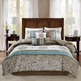 thumbnail image 4 of Jacquard 7 Piece Comforter Set-Color:Blue,Size:King, 4 of 5