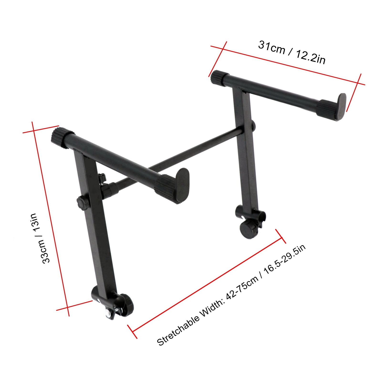 Raised Piano Stand Adapter Keyboard Stand Extension Adapter, 42-75cm Width Range Piano Keyboard Stand Riser for Round Tube Instrument Rack