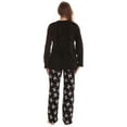 thumbnail image 3 of Just Love Womens Plush Pajama Set  Soft, Cozy Lounge & Sleepwear (Black - Skeleton, Medium), 3 of 3