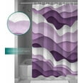 thumbnail image 3 of Shower Curtain Waterproof Shower Curtain for Bathroom,Bathtub,Shower, Purple Ombre Ocean Wave Shower Curtain Set with Hooks for Home Decoration 72x72 Inch, 3 of 6